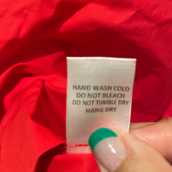 Day + Moon Red Mini Dress. Size: Large. Open Tie Back. Ruffle Sleeve. NWT. - Picture 4 of 12